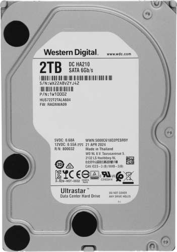 Жесткий диск WD Ultrastar DC HA210 HUS722T2TALA604,  2ТБ,  HDD,  SATA III,  3.5" [1w10002/1w10025]